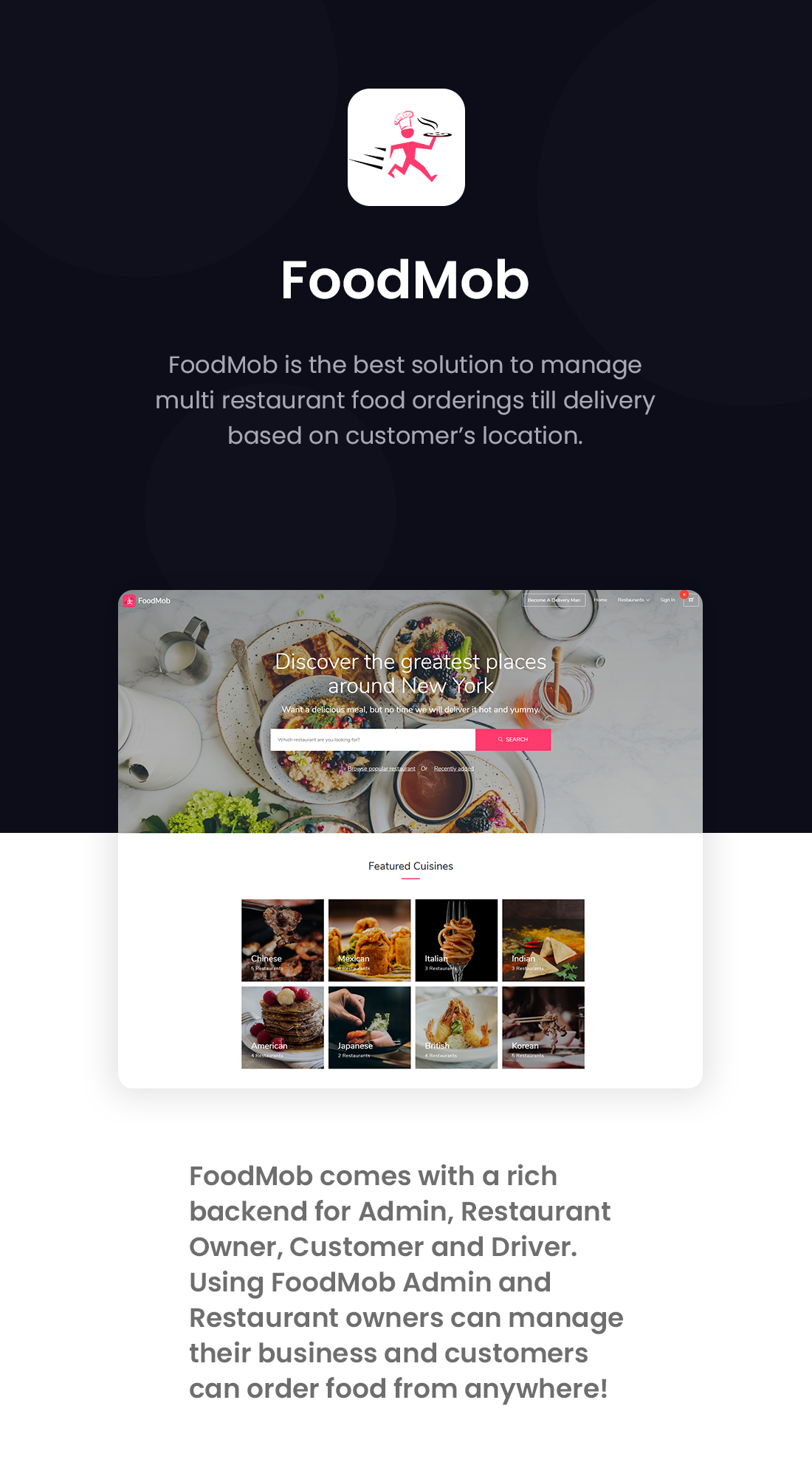 FoodMob - An Online Multi Restaurant Food Ordering and Management with Delivery System - 1